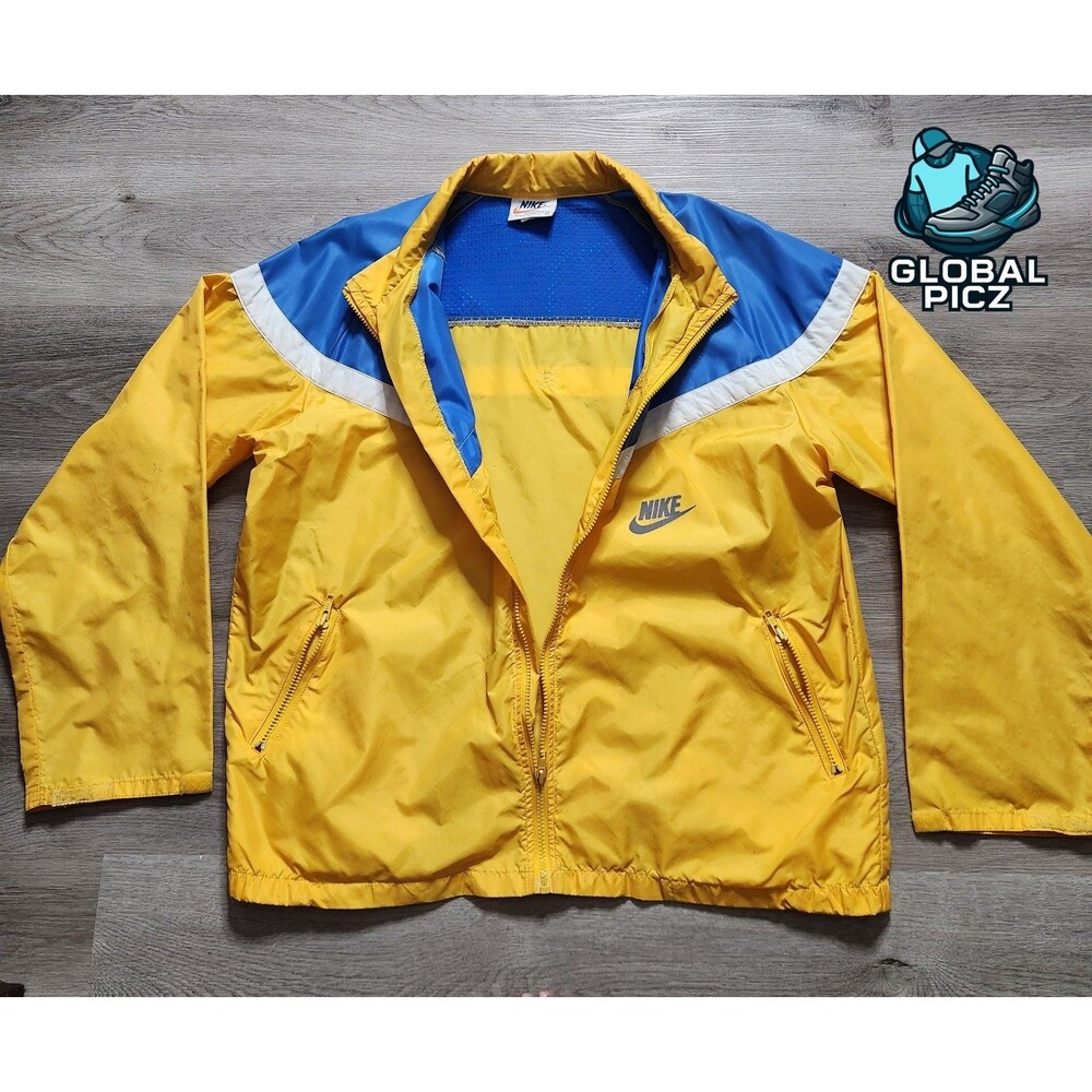70's- 80's Vintage Nike Full Zip Windbreaker Made in USA Orange Tag Men size XL